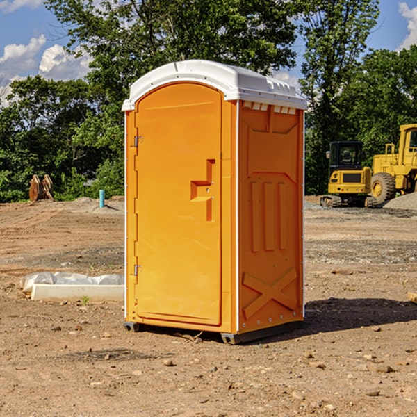 how often are the portable restrooms cleaned and serviced during a rental period in Medford Lakes